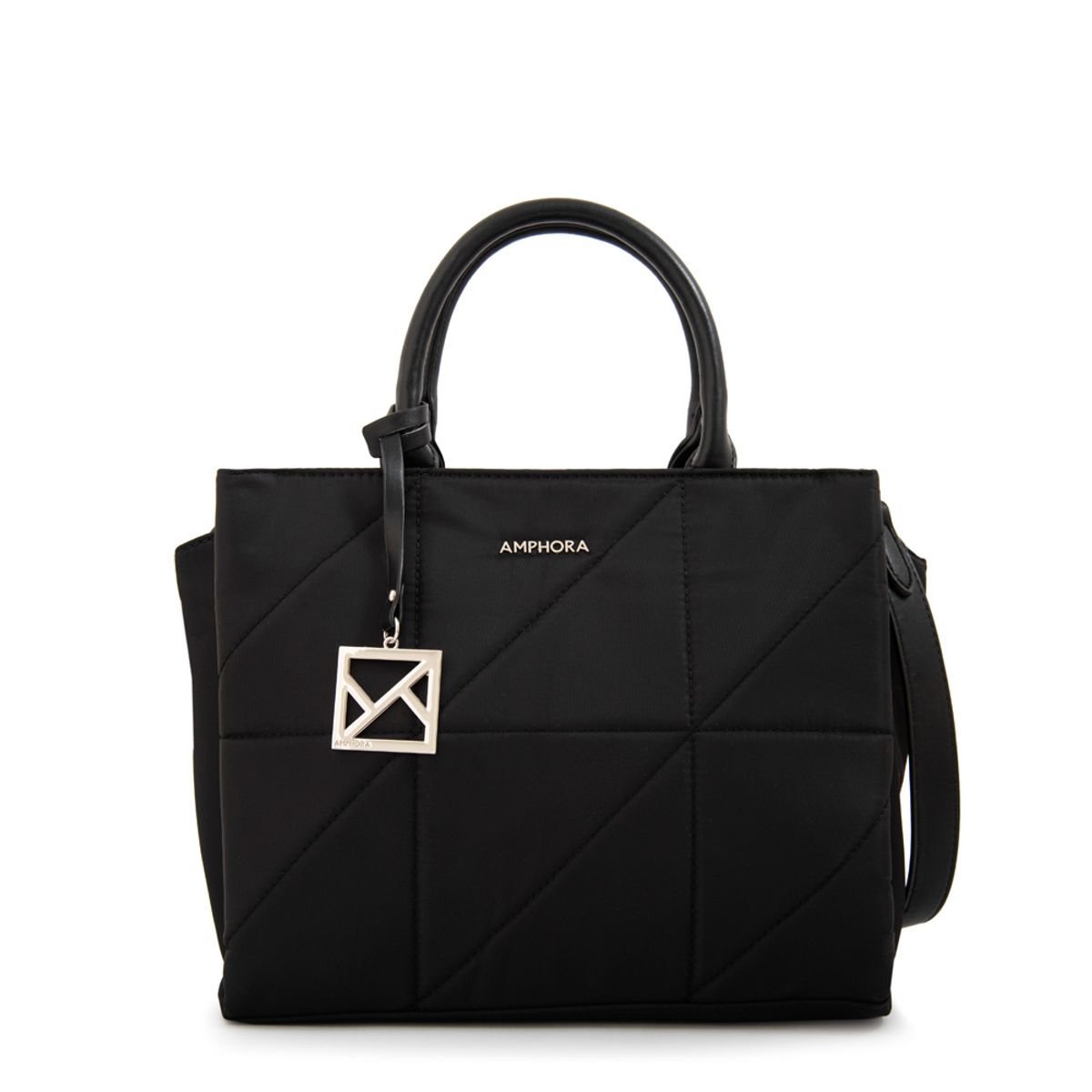 AMPHORA - Cartera tote tres divisiones meryl negro especial