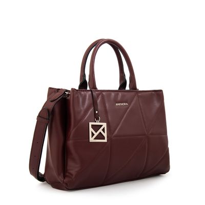 Imagen 2 del producto Cartera tote tres divisiones meryl mediana burdeo