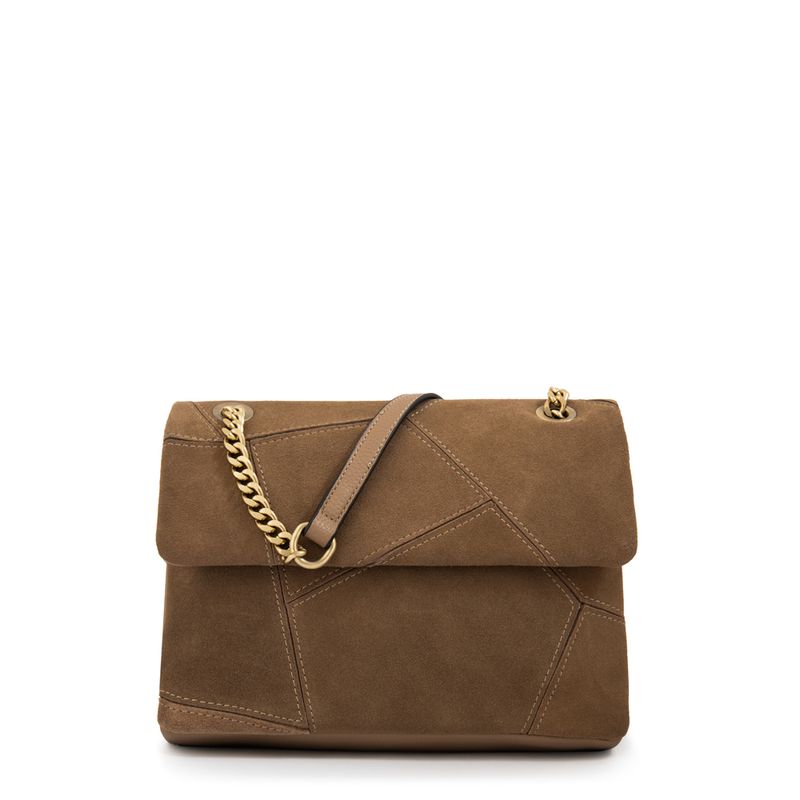 AMPHORA - Cartera Bandolera con tapa pequeña joan taupe