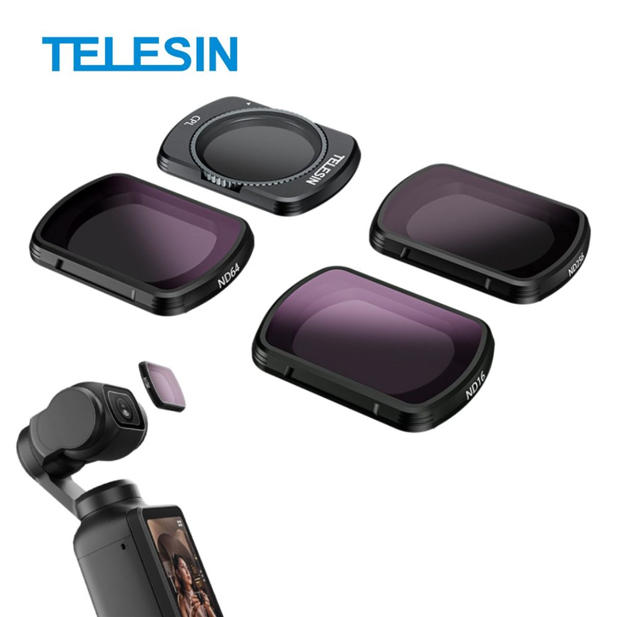 TELESIN - Kit de Filtros Magnéticos para DJI Osmo Pocket 3 - Telesin