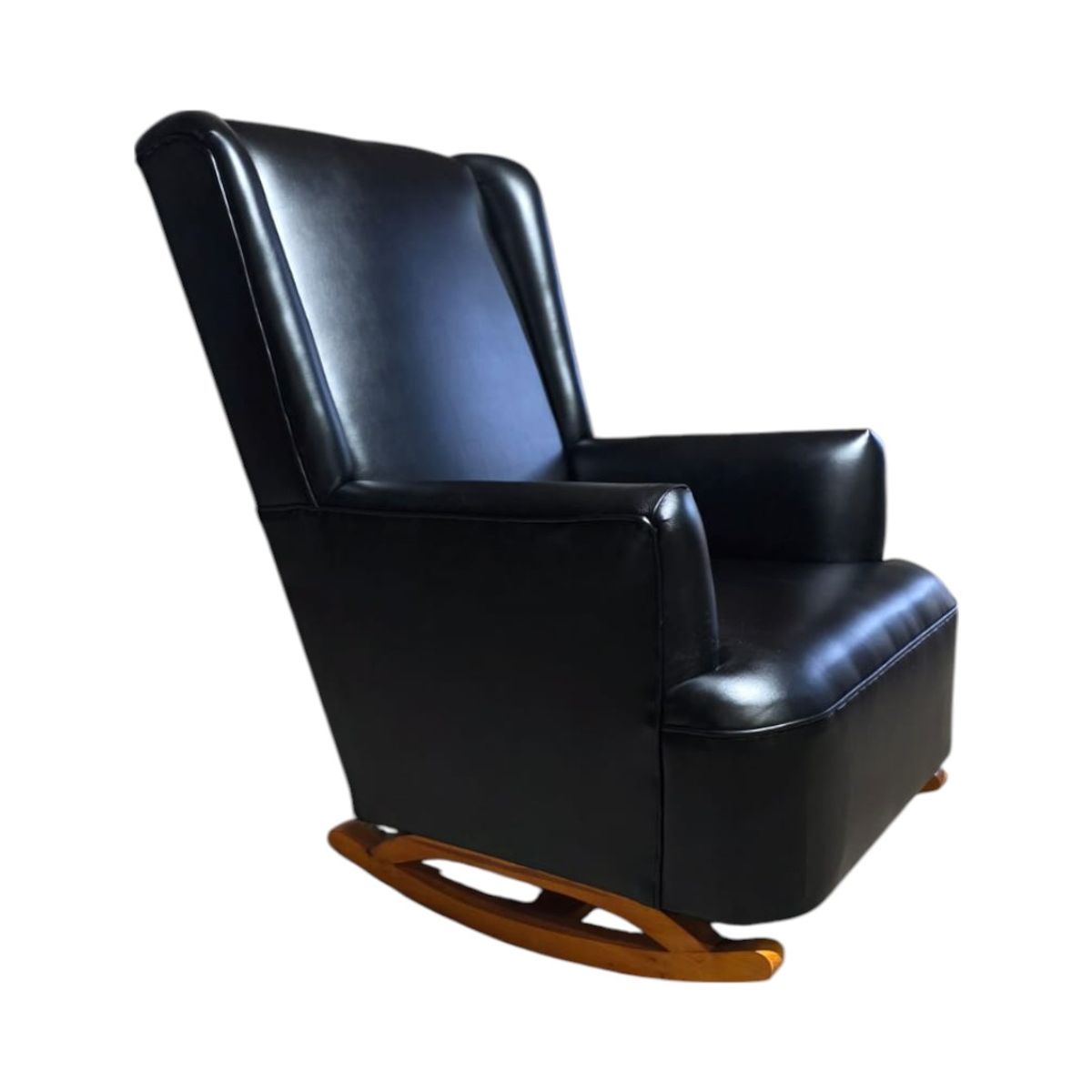 DISEÑOS VALESTRINI - SILLON MECEDOR ECOCUERO NEGRO