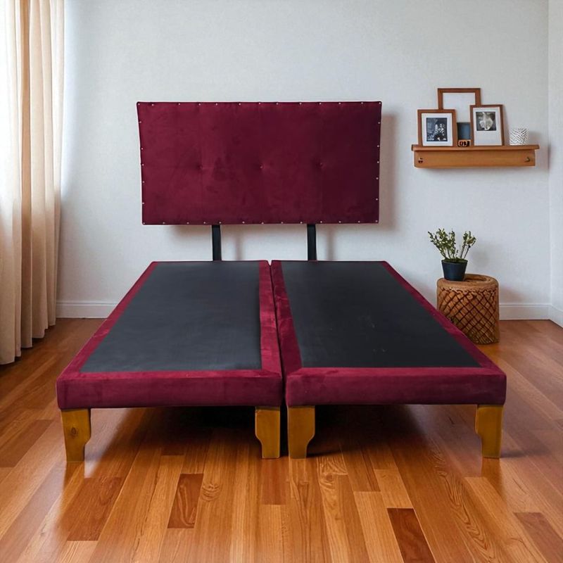 DISEÑOS VALESTRINI - CAMA EUROPEA DOS PLAZAS FELPA BURDEO