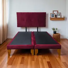 DISEÑOS VALESTRINI - CAMA EUROPEA DOS PLAZAS FELPA BURDEO