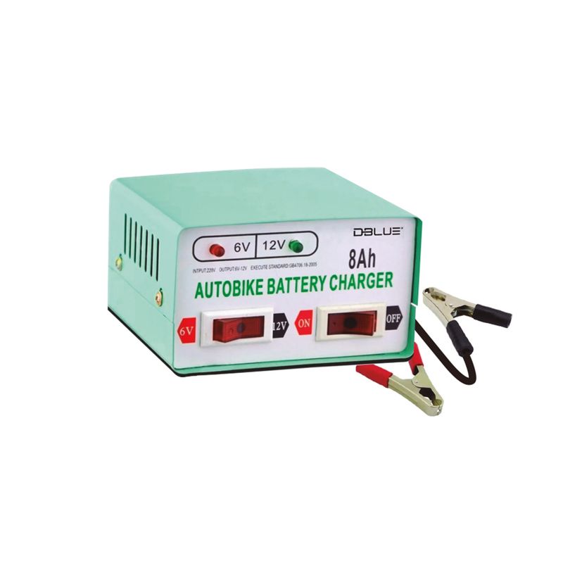 DBLUE - Cargador De Batería Autos Y Motos Potencia De 6v Y 12v - Ps