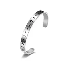 GENERICO - Pulsera Vikinga Runas Silver Hombre Moda
