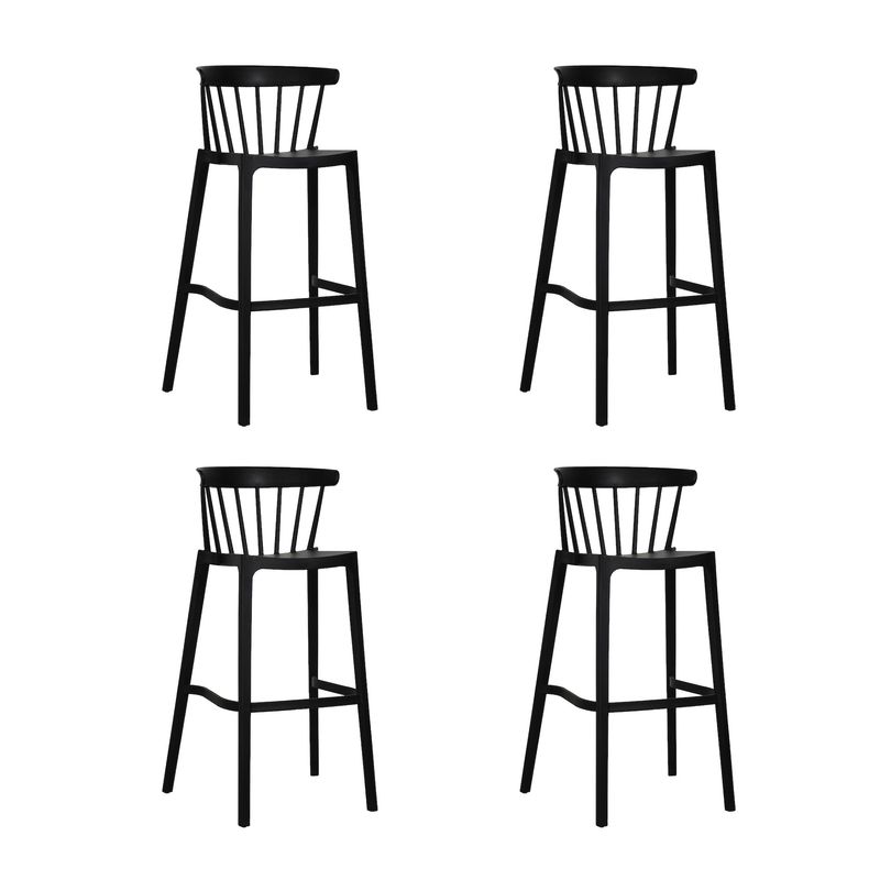PLOS - Silla Piso Bar Taburete Terraza Cocina x1 Unidad Plos Turín Negro