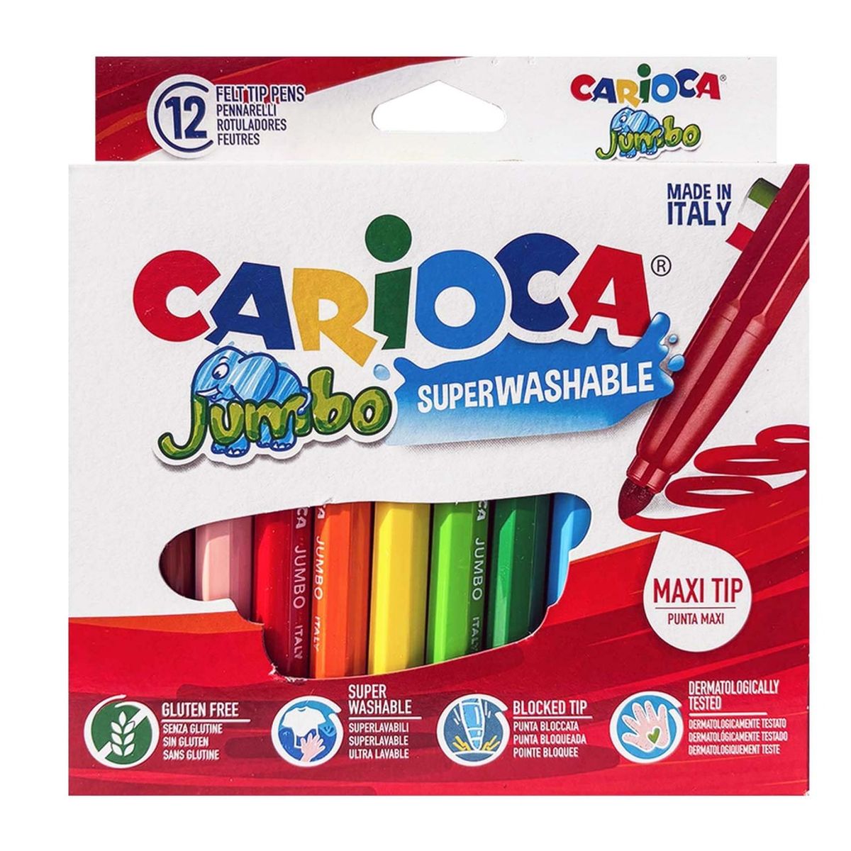 CARIOCA - Plumones Jumbo Carioca 12 Colores
