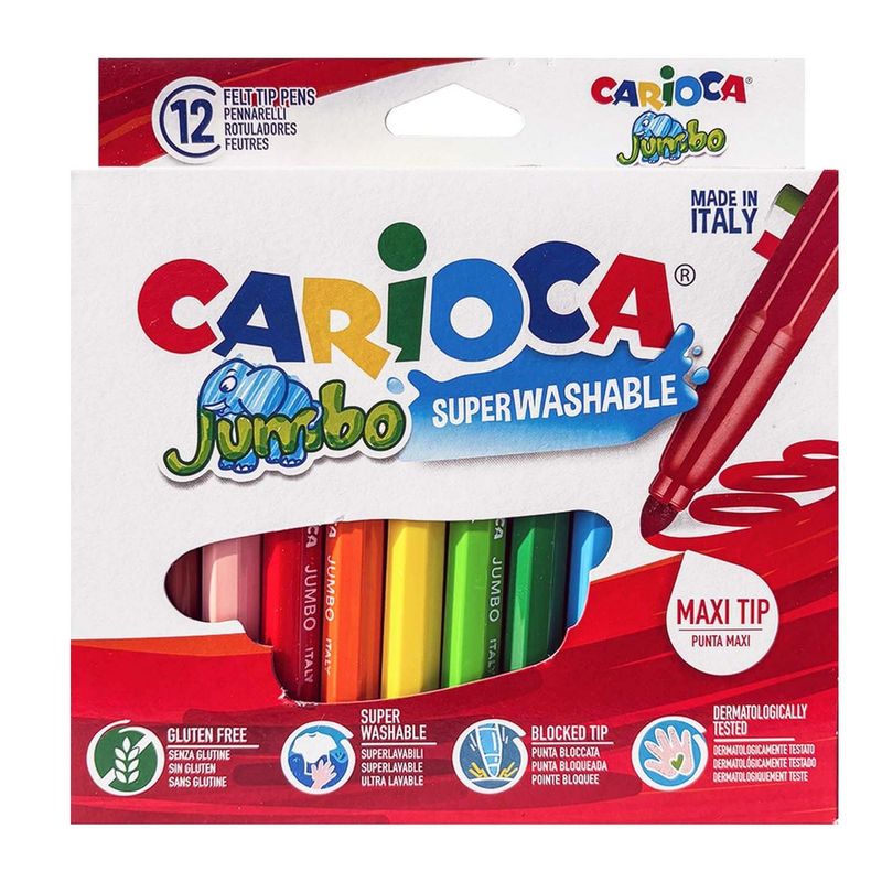 CARIOCA - Plumones Jumbo Carioca 12 Colores