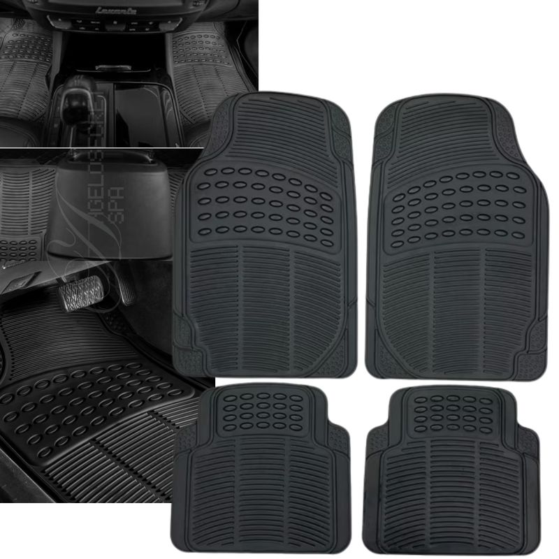 GENERICO - Set de pisos para auto PVC negro 4 unidades