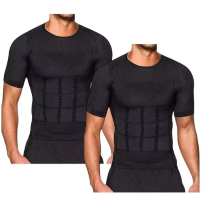 GENERICO - Poleras Compresion Hombre Faja Polera Reductora Manga