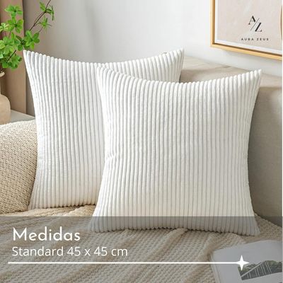 Imagen 2 del producto Set De 2 Fundas De Cojines Cama Sillon Suave Negra 45 X 45 Aura Zeus