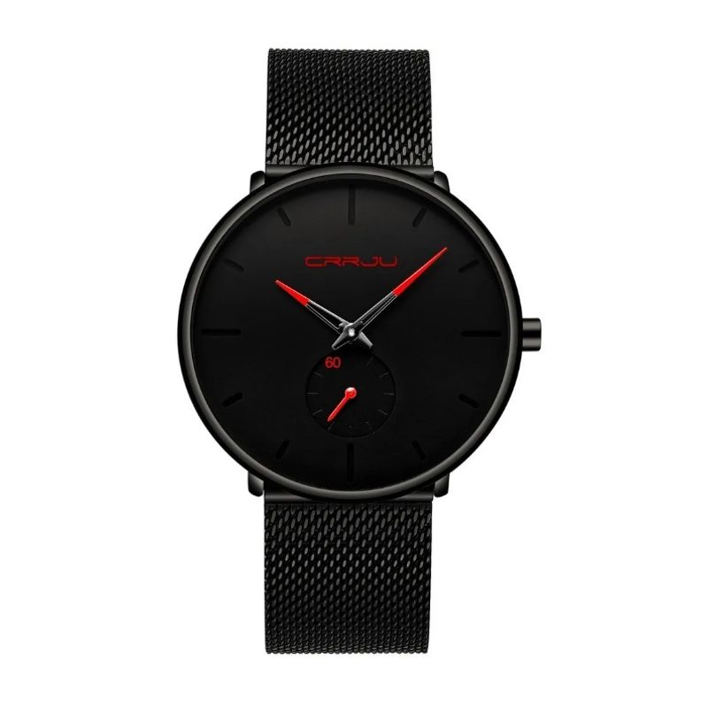 GENERICO - Reloj Crrju Black Red Hombre Caballeros Masculino Royal Madriz