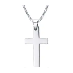 GENERICO - Collar Cruz Silver Space Hombre Mujer Moda Masculina Royal Madriz