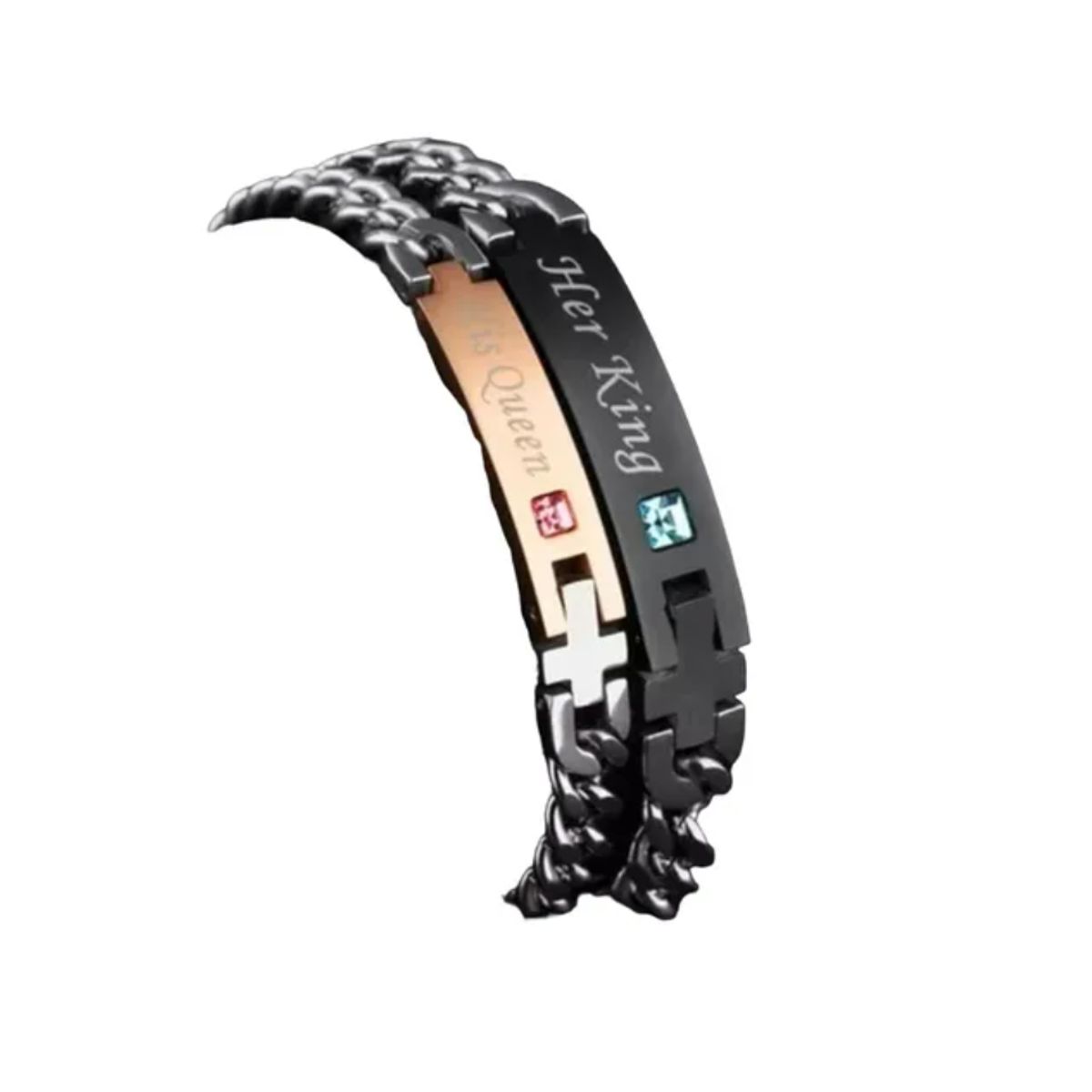 GENERICO - Conjunto Pulseras Parejas Love El Rey Y La Reina Moda Royal madriz