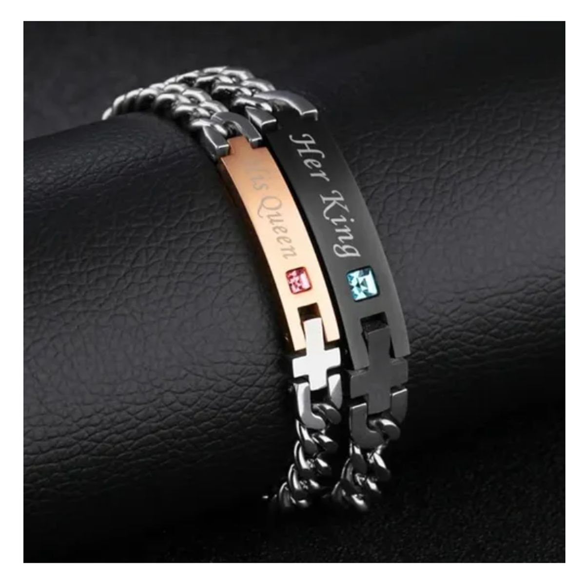 GENERICO - Conjunto Pulseras Parejas Love El Rey Y La Reina Moda Royal madriz