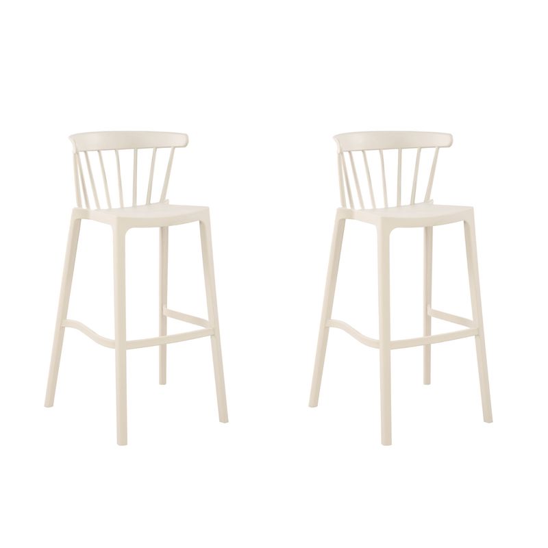PLOS - Silla Piso Bar Taburete Terraza Cocina Pack x2 Unidades Plos Turín Blanco Antique
