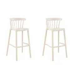 PLOS - Silla Piso Bar Taburete Terraza Cocina Pack x2 Unidades Turín Blanco Antique