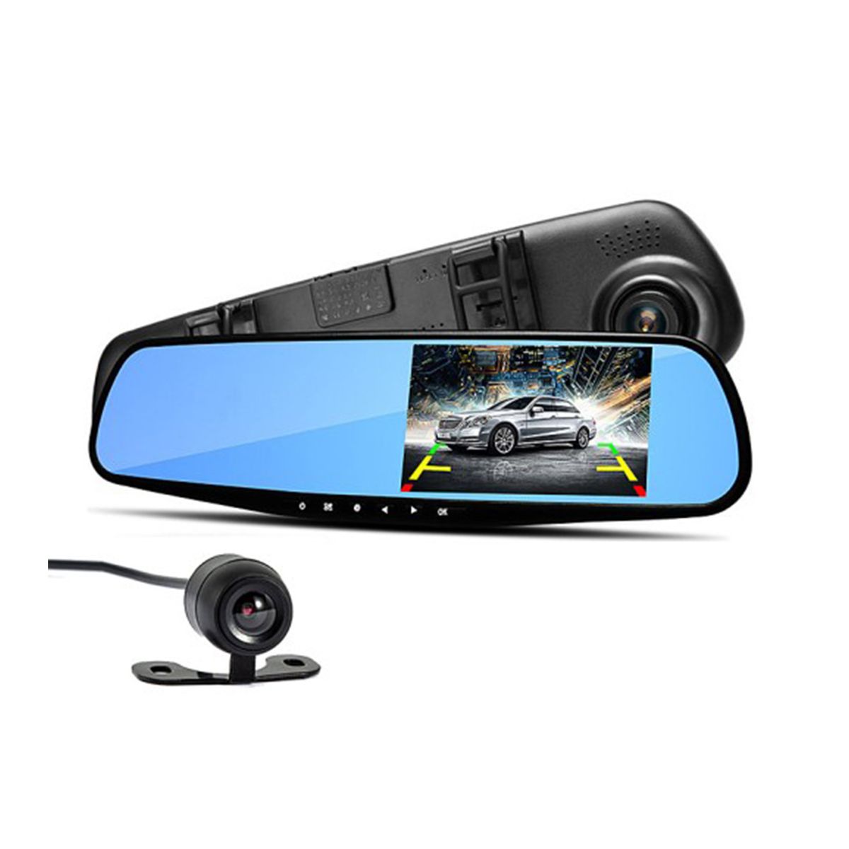 PUNTO STORE - Espejo Retrovisor Grabador Cámara Delantera Y Trasera - Ps