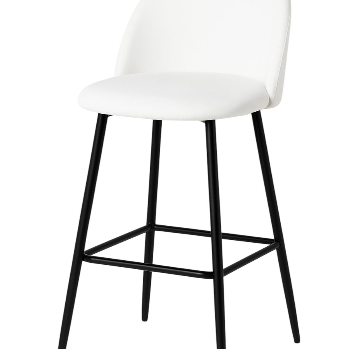 MOBOI - Piso de Bar Taburete Velvet 66cm Terciopelo Blanco