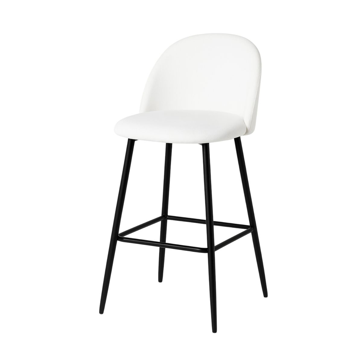 MOBOI - Piso de Bar Taburete Velvet 66cm Terciopelo Blanco