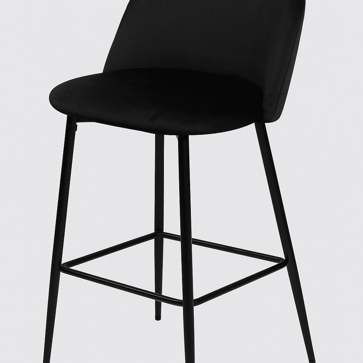 MOBOI - Pack 2 Pisos de Bar Taburete Velvet 66cm Terciopelo Negro