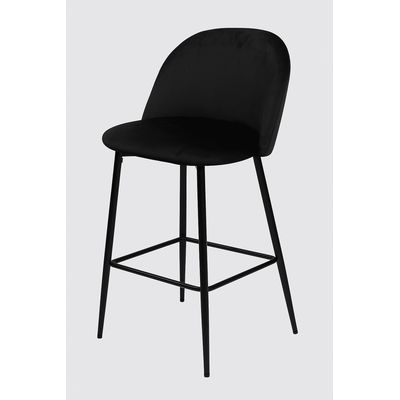 Imagen 2 del producto Pack 2 Pisos de Bar Taburete Velvet 66cm Terciopelo Negro