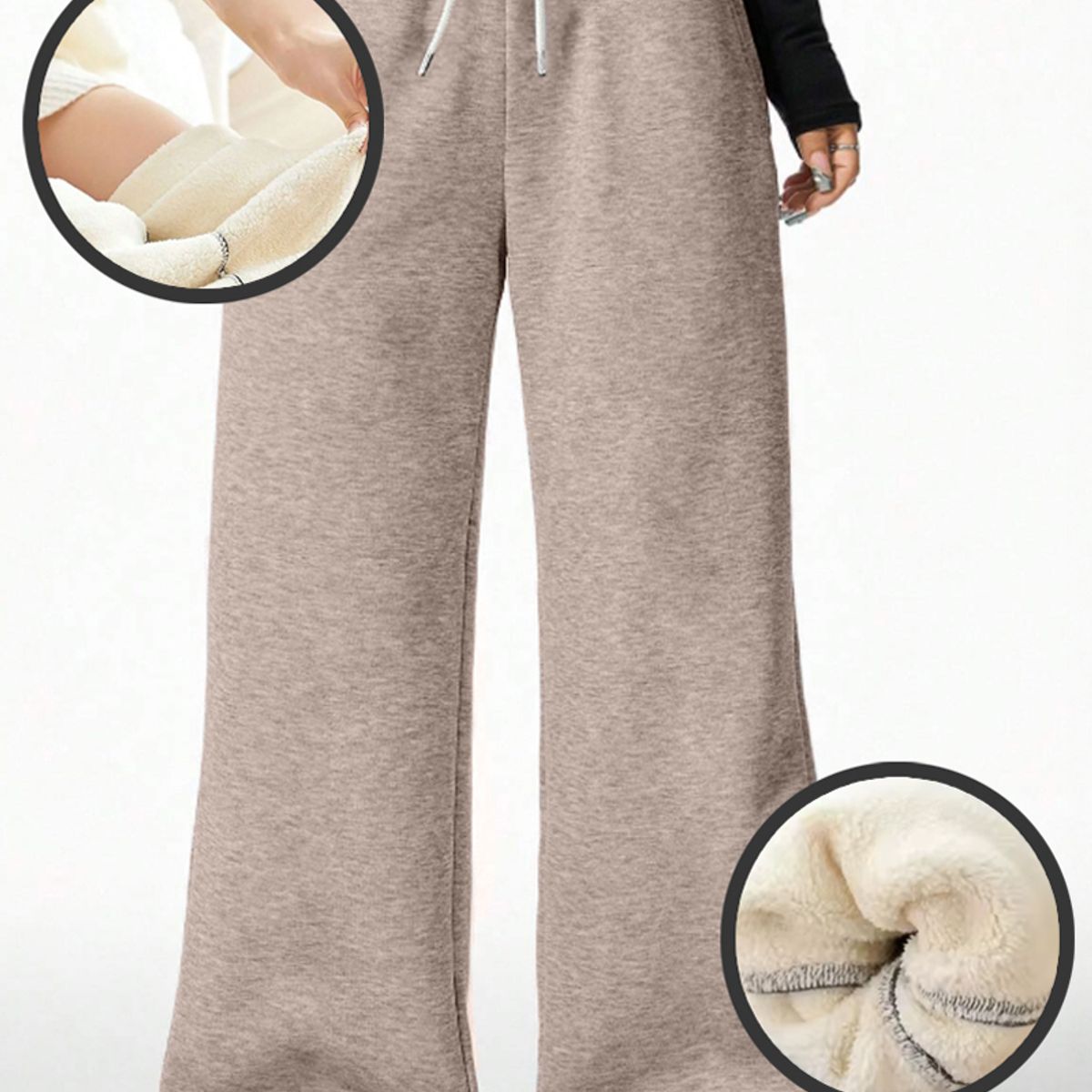 AGW - Pantalón Buzo Algodón Térmico Forrado en Chiporro Palazzo