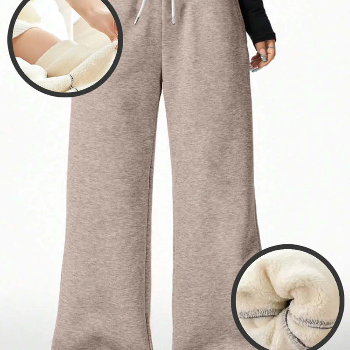 AGW - Pantalón Buzo Algodón Térmico Forrado en Chiporro Palazzo