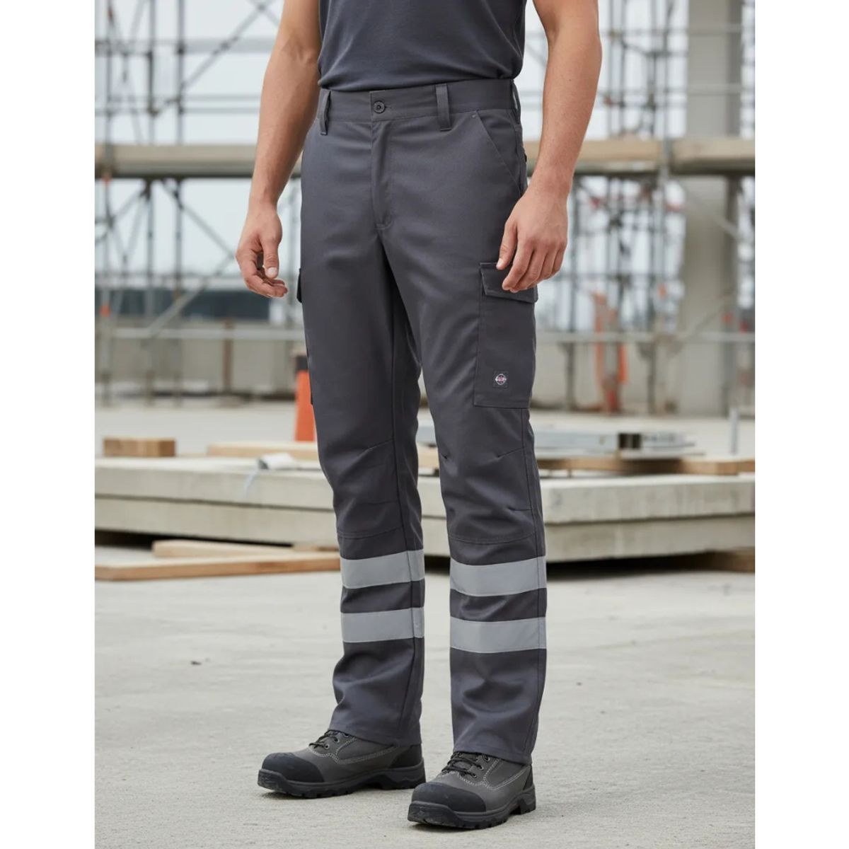 T-WORLD - Pantalón Cargo Gabardina Con Cinta Reflectante Hombre