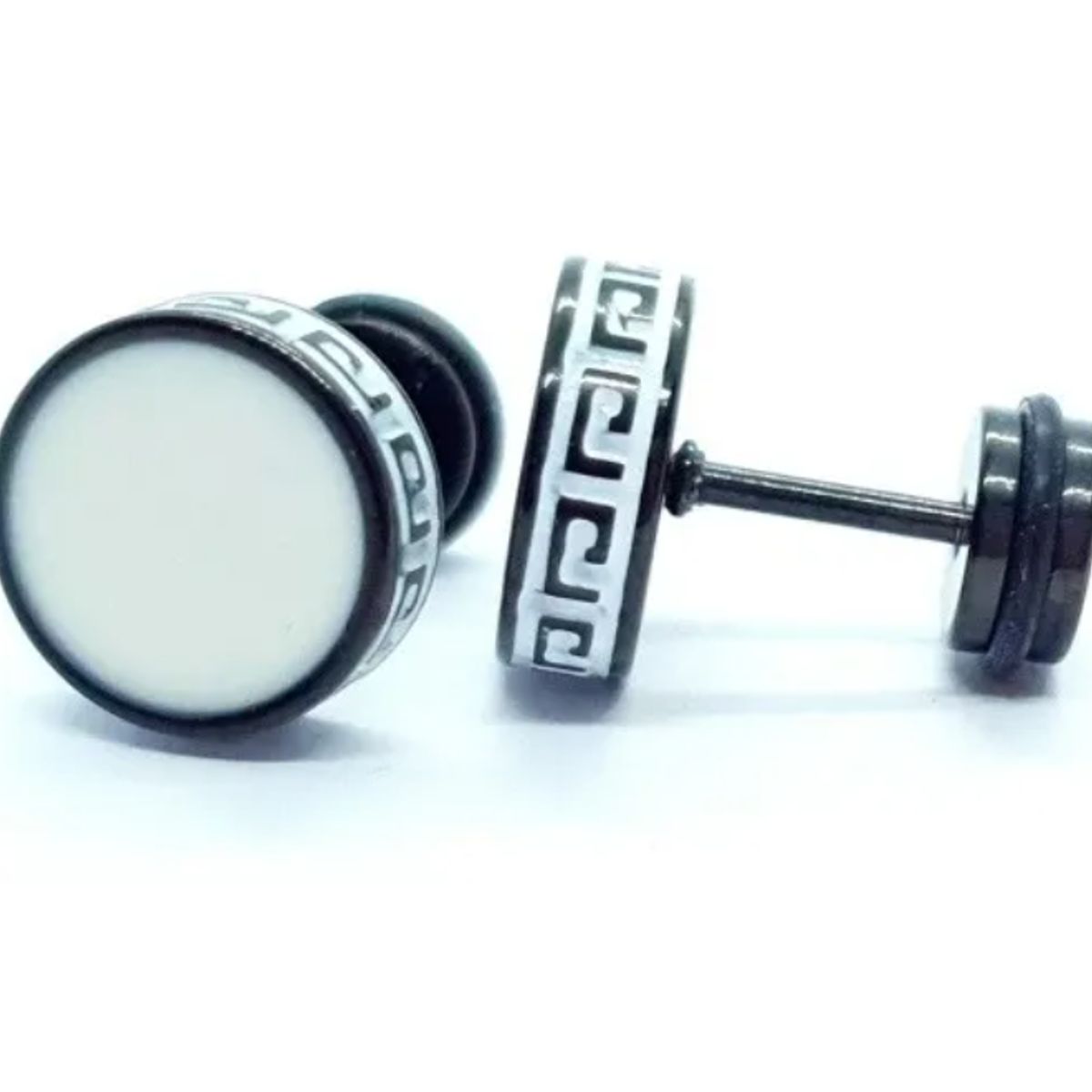 GENERICO - Aros Black Space And White Nordico Hombre Mujer Moda