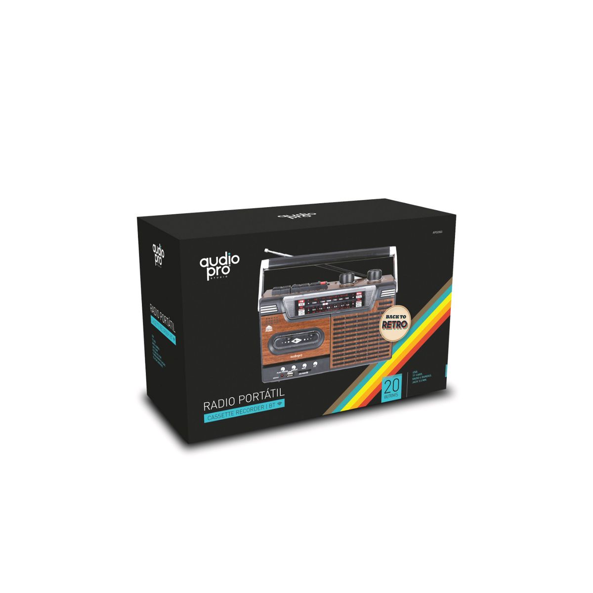 AUDIO PRO - Radio Retro Cassette Con Bluetooth 20w Back To Retro - Ps