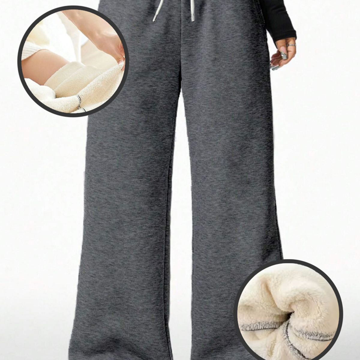 AGW - Pantalón Buzo Algodón Térmico Forrado en Chiporro Palazzo