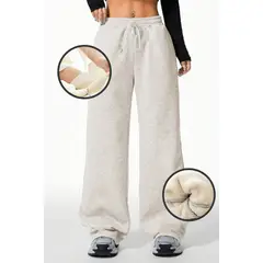 AGW - Pantalón Buzo Algodón Térmico Forrado en Chiporro Palazzo