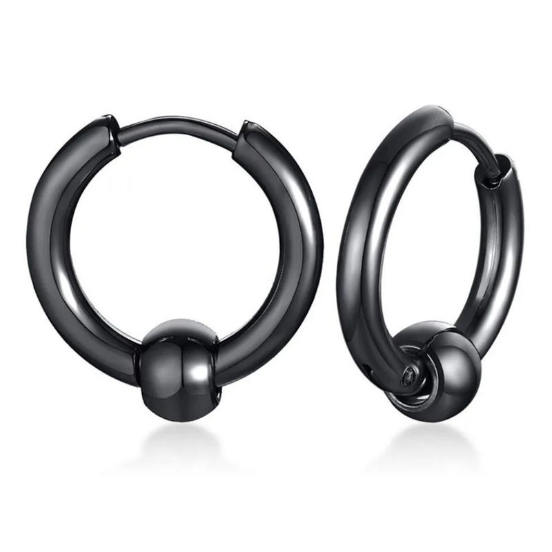 GENERICO - Aros Punk Hombre Mujer Black Manba Earing Moda Royal Madriz