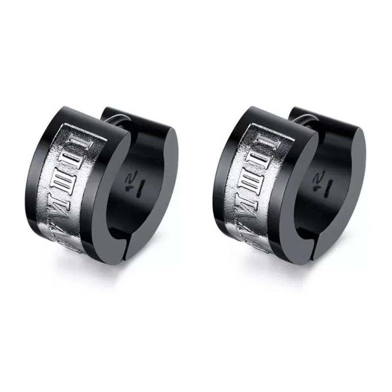 GENERICO - Aros Tipo Punk Black And Numeros Romanas Hombre Mujer Royal Madriz