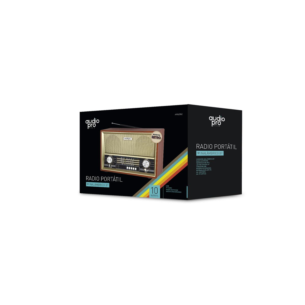 AUDIO PRO - Radio Retro Portátil Bluetooth 10w - Ps