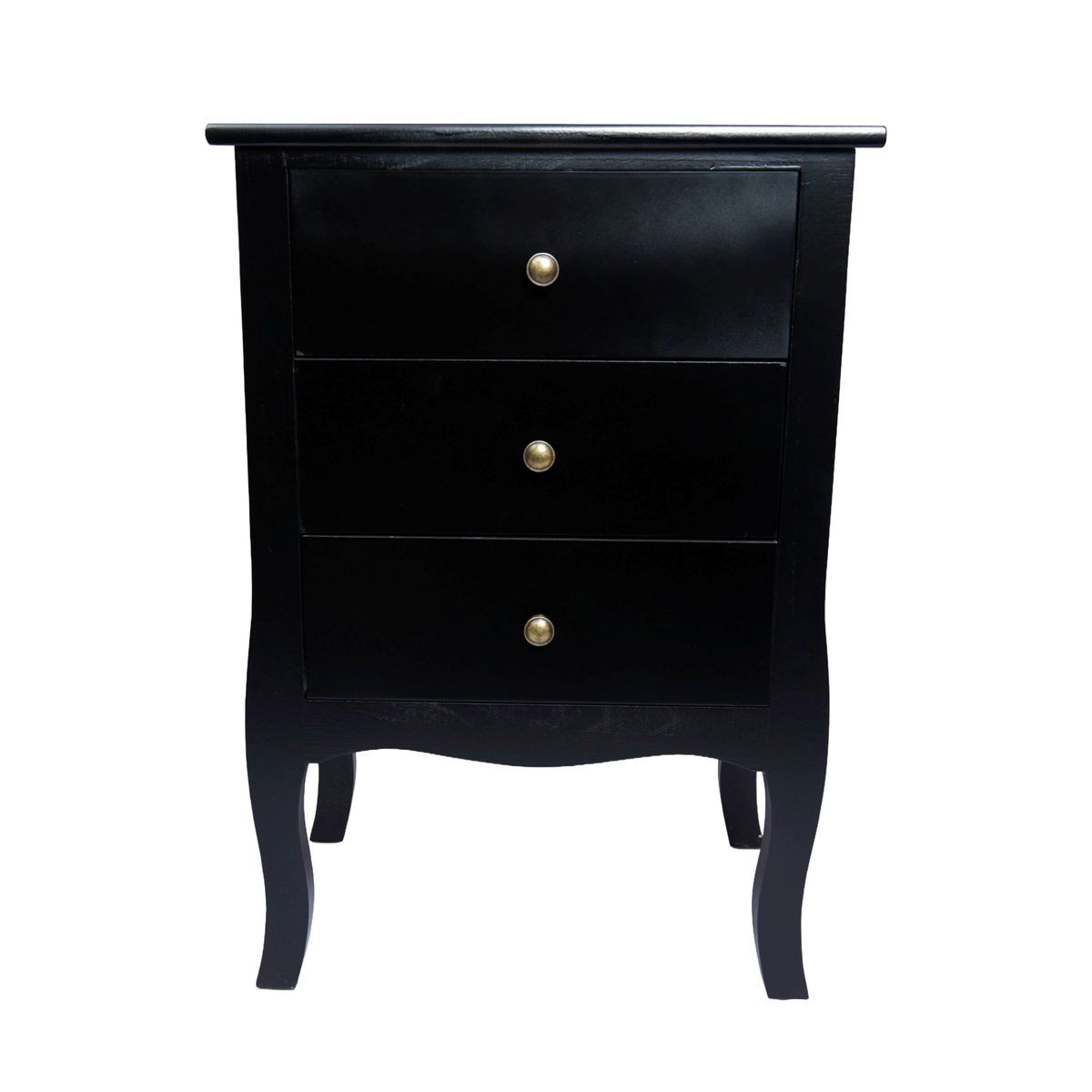 GENERICO - VELADOR NEGRO IMPERIA 3 CAJONES CASTELLARO