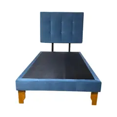 DISEÑOS VALESTRINI - CAMA DE PLAZA FELPA AZUL JEANS