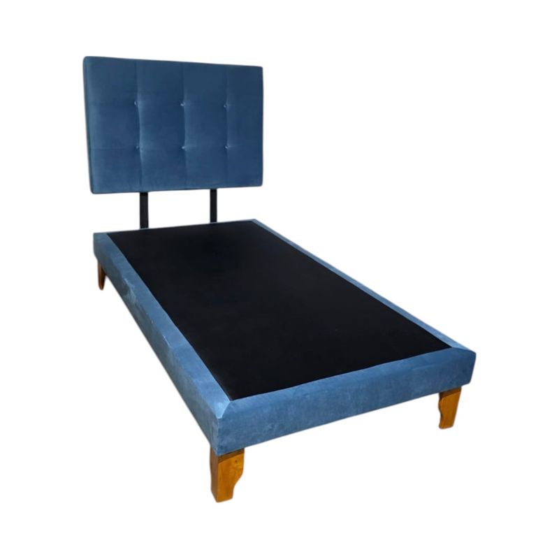 DISEÑOS VALESTRINI - CAMA DE PLAZA Y MEDIA FELPA AZUL JEANS