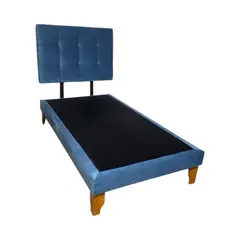 DISEÑOS VALESTRINI - CAMA DE PLAZA Y MEDIA FELPA AZUL JEANS