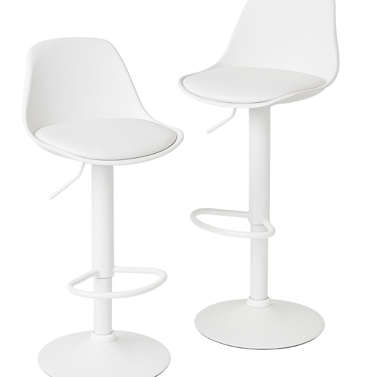 MOBOI - Pack 2 Taburetes Eames Base Blanca para Cocina o Bar Blanco