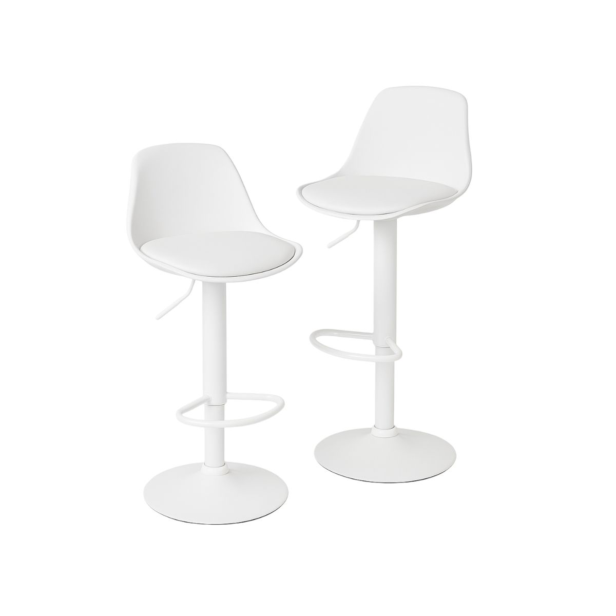 MOBOI - Pack 2 Taburetes Eames Base Blanca para Cocina o Bar Blanco