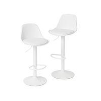 Pack 2 Taburetes Eames Base Blanca para Cocina o Bar Blanco