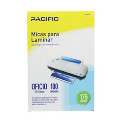 PACIFIC - 100 Laminas Micas Termolaminadora Oficio 175 Micrones - Ps