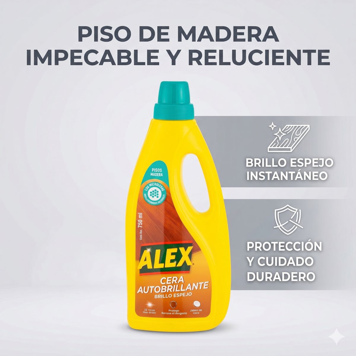 ALEX - Cera Líquida Autobrillante Alex Piso Madera 750ml