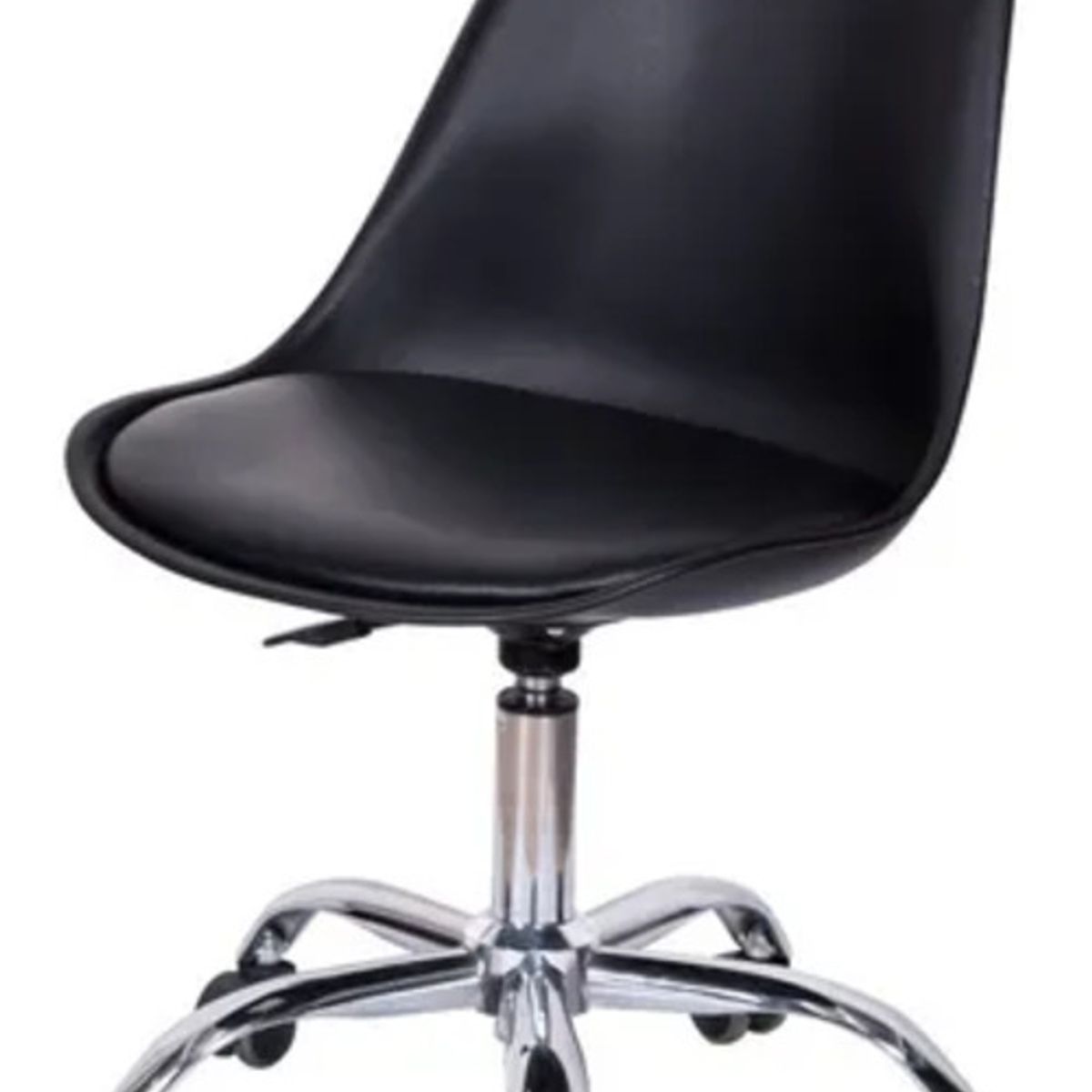 MOBOI - Silla De Escritorio Tulip Eames Acolchada Giratoria Negra