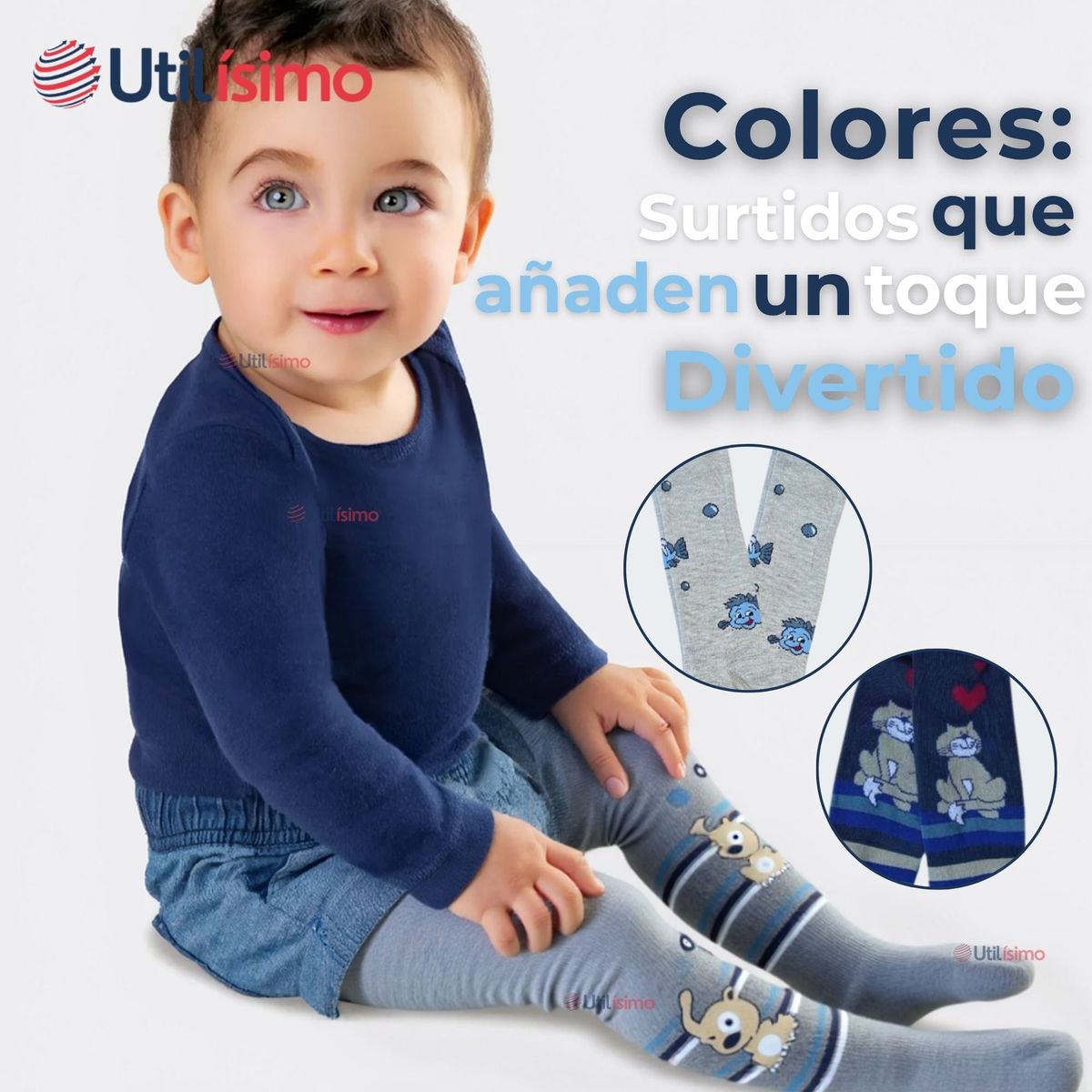 UTILISIMO - Pack 3 Pantys Primera Capa Diseños animales Surtidos Ballerina Bebé