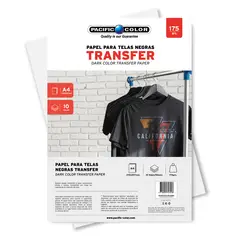 PACIFIC COLOR - Papel Transfer Ropa Oscura 10 Hojas Tamaño A4 De 175grs - Ps