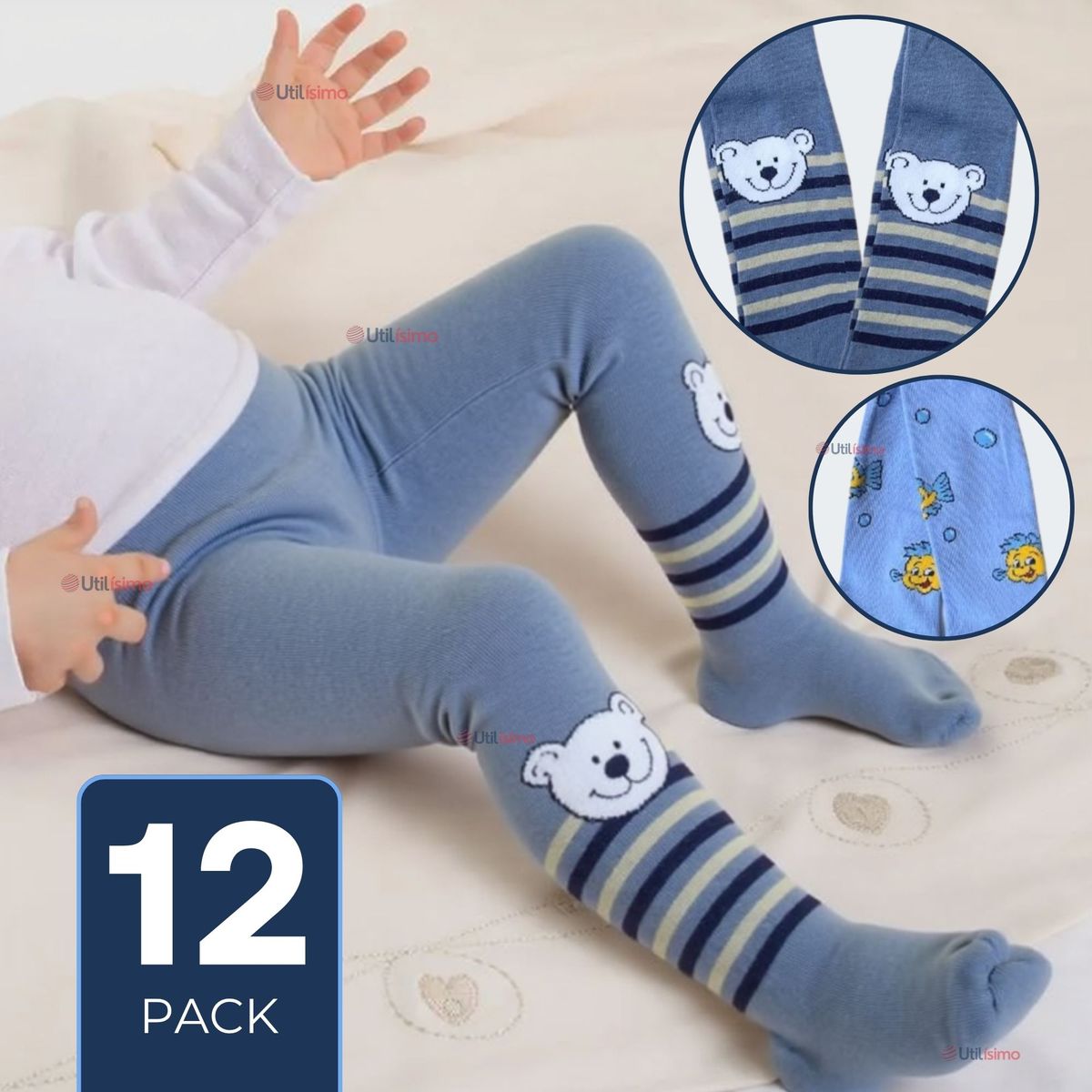 UTILISIMO - Pack 12 Pantys Primera Capa Diseños Surtidos animales Ballerina Bebé