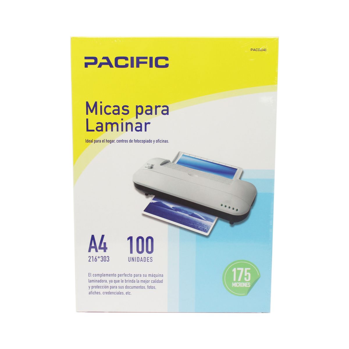 PACIFIC - 100 Laminas Micas Termolaminadora A4 175 Micrones - PS